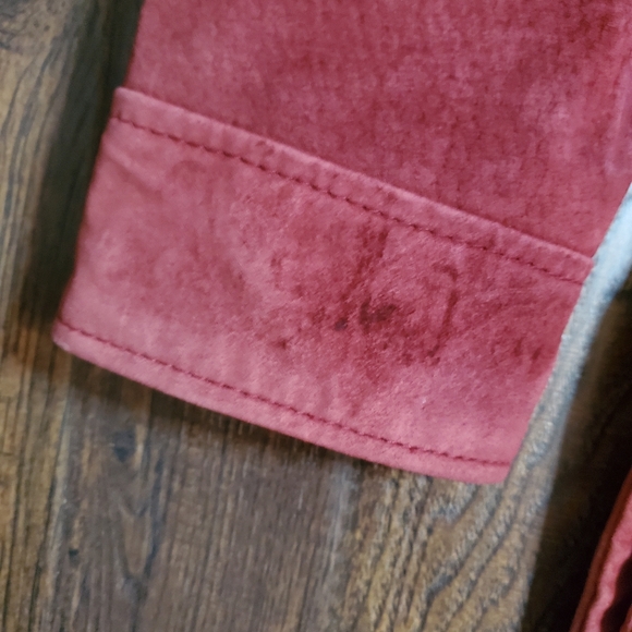 Jessica Holbrook Burgundy Leather Jacket - Picture 6 of 11